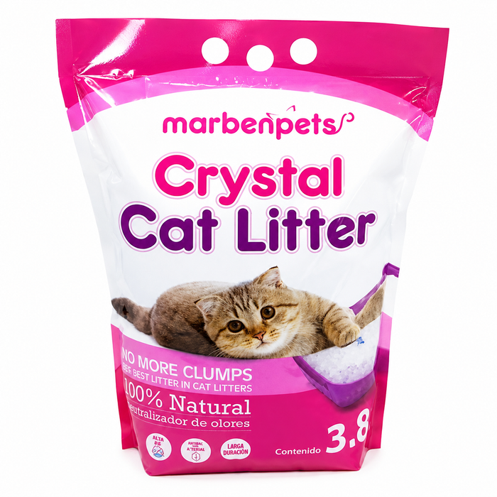 Arena Sanitaria Marbenpets - Sílice Crystal Control de Olores Superior 3,8 L