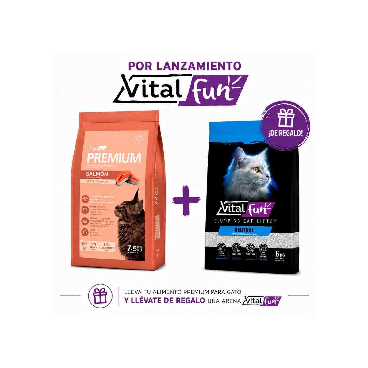 Alimento de salmón + regalo arena